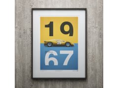 Automobilist Posters | Ferrari 412P - Spa-Francorchamps - 1967 - Yellow | Limited Edition 2