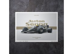 Automobilist Posters | Lotus 97T - Ayrton Senna - Tribute - Estoril - 1985 - Horizontal | Limited Edition 7