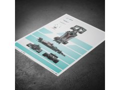 Automobilist Posters | Mercedes-AMG Petronas F1 Team - F1 W12 E Performance - Blueprint - 2021, Classic Edition, 40 x 50 cm 5