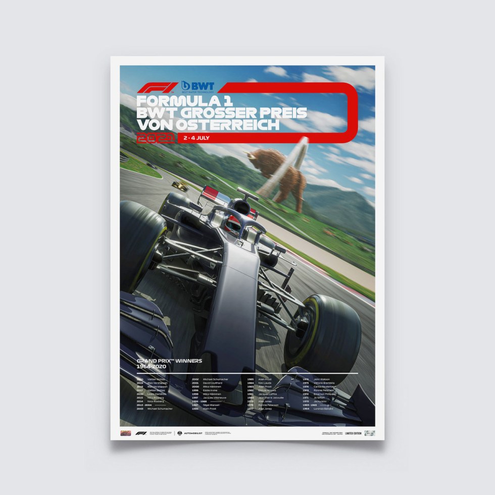 Formula 1® BWT Grosser Preis Von Österreich 2021 | Limited Edition - Další zboží F1 Plakáty