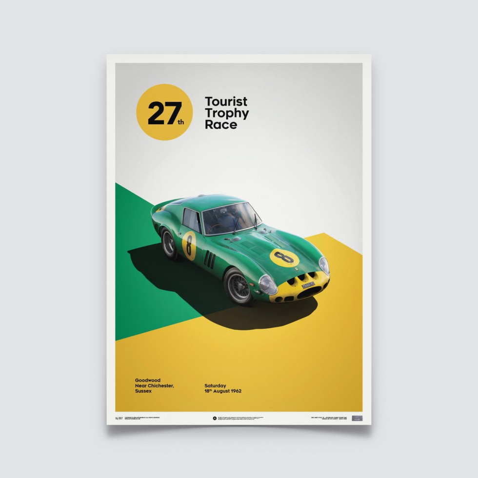 Automobilist Posters | Ferrari 250 GTO - Goodwood TT - 1962 - Green | Limited Edition