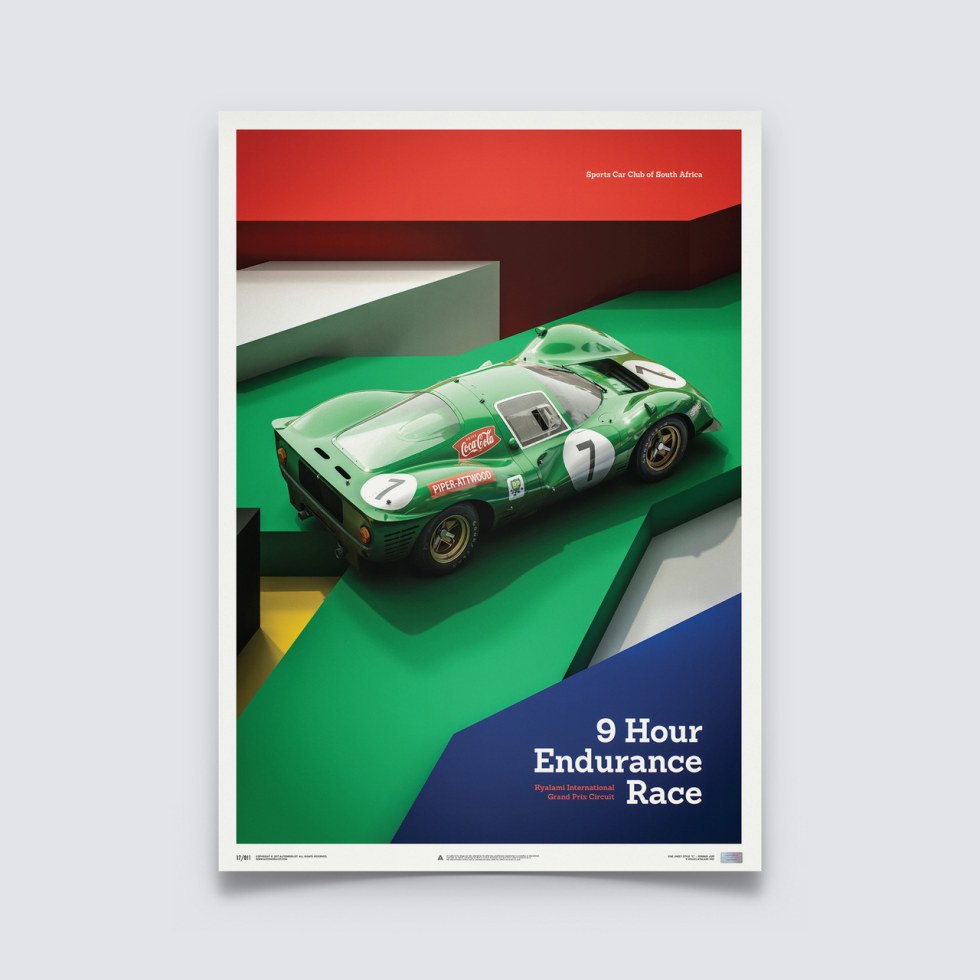 Automobilist Posters | Ferrari 412P - Kyalami 9 Hour - 1967 - Green | Limited Edition - Další zboží F1 Plakáty