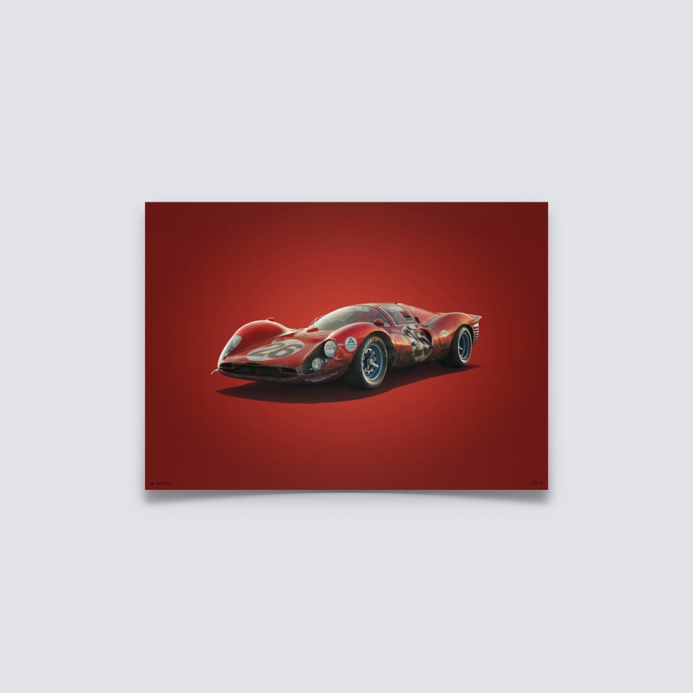 Automobilist Posters | Ferrari 412P - Colours of Speed - Daytona - 1967 - Red | Unlimited Edition - Další zboží F1 Plakáty