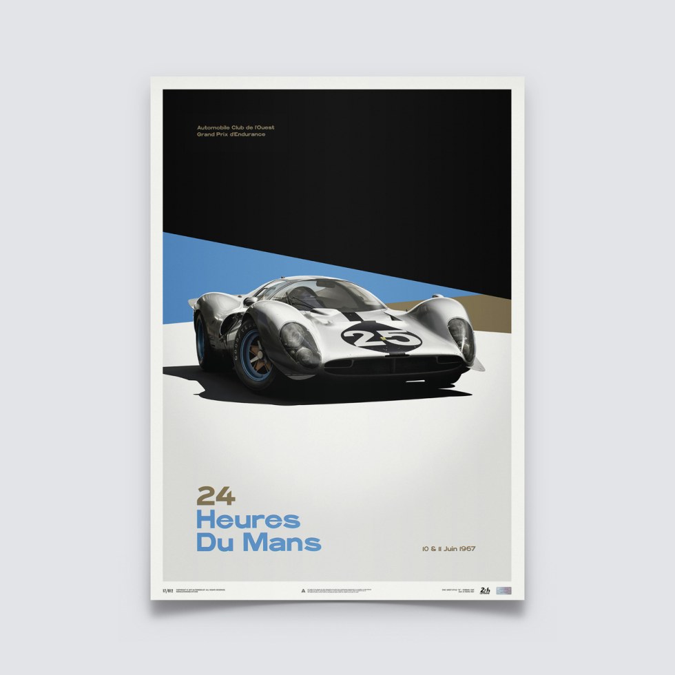 Automobilist Posters | Ferrari 412P - White - 24 hours of Le Mans - 1967 | Limited Edition - Další zboží F1 Plakáty