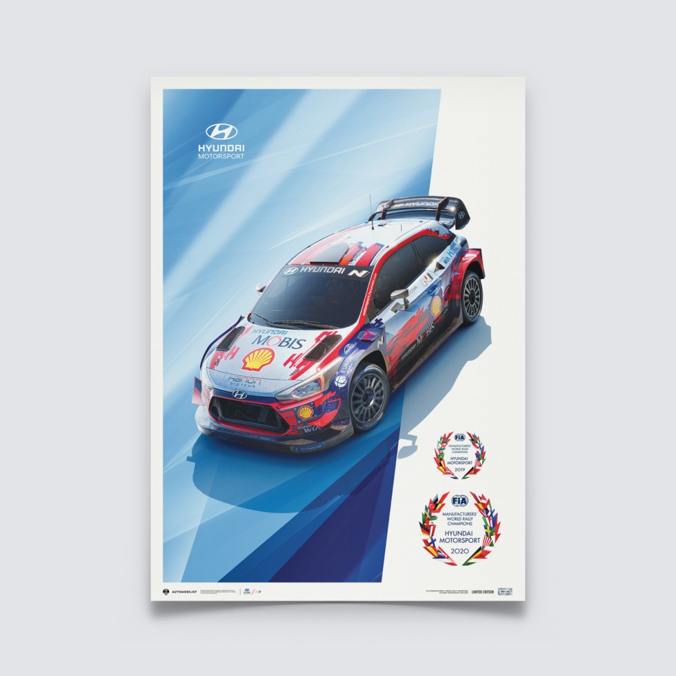 Hyundai Motorsport - WRC Manufacturers’ Champions 2019 and 2020* | Limited Edition - Další zboží F1 Plakáty