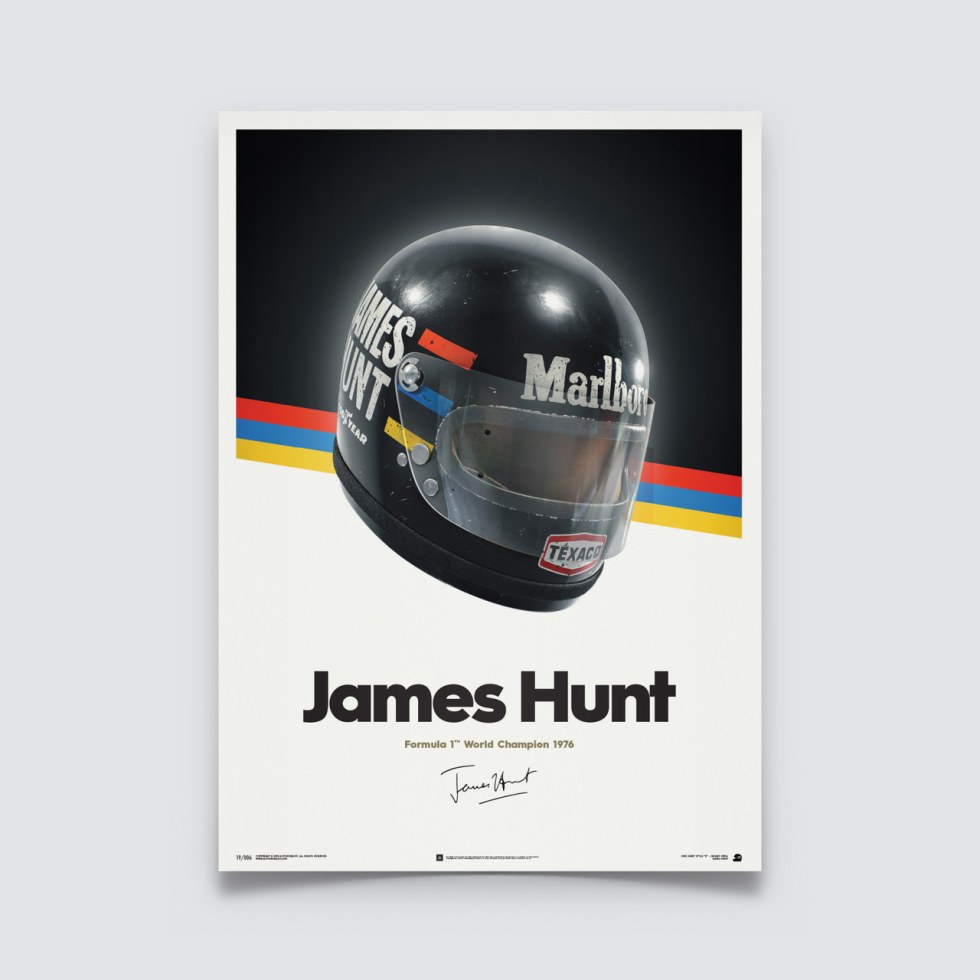 James Hunt - Helmet - 1976 - Poster - Další zboží F1 Plakáty