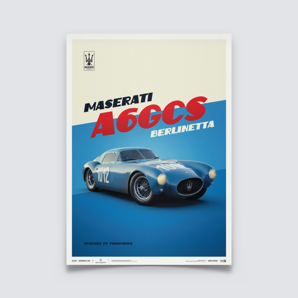 Maserati A6GCS Berlinetta 1954 - Blue - Další zboží F1 Plakáty