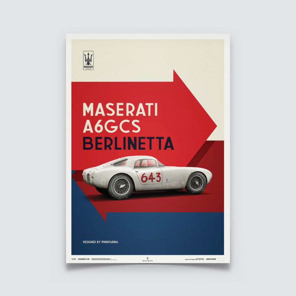 Maserati A6GCS Berlinetta 1954 - White - Další zboží F1 Plakáty