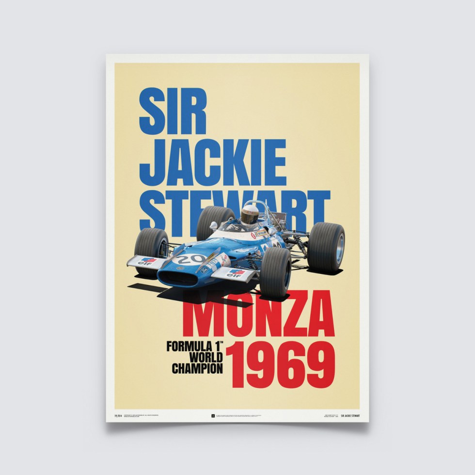 Matra MS80 - Sir Jackie Stewart - Monza Victory - 1969 - Poster - Další zboží F1 Plakáty