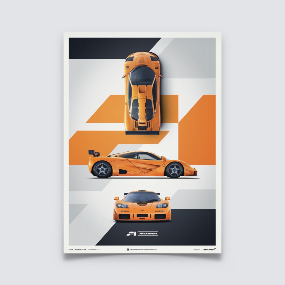 Automobilist Posters | McLaren F1 LM - Papaya Orange | Unlimited Edition - Další zboží F1 Plakáty