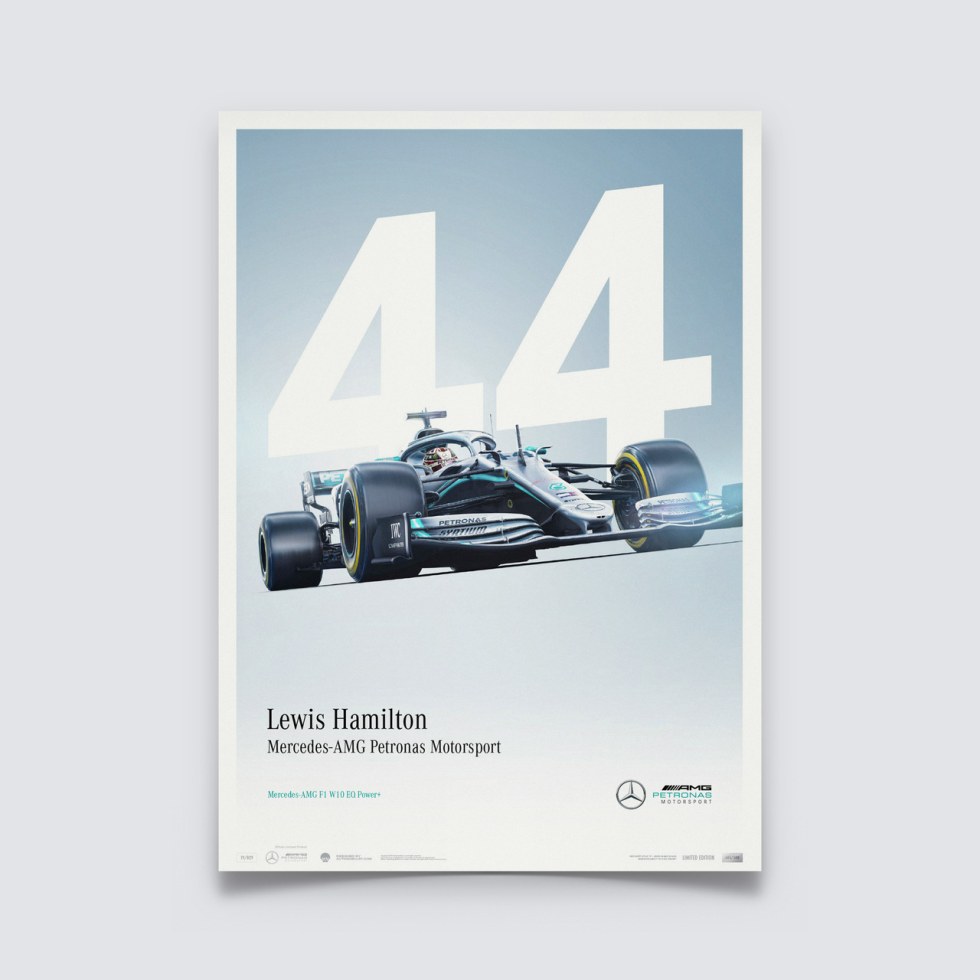 Automobilist Posters | Mercedes-AMG Petronas Motorsport - Lewis Hamilton - 2019 | Limited Edition - Další zboží F1 Plakáty