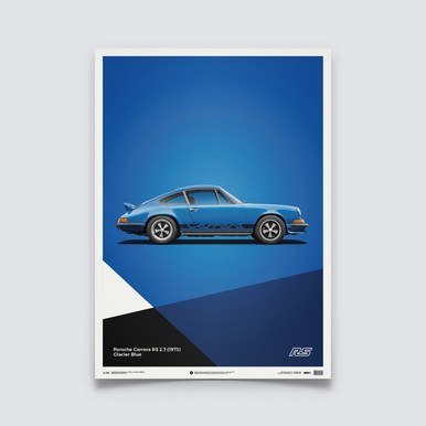 Porsche 911 RS - Blue - Limited Poster - Další zboží F1 Plakáty