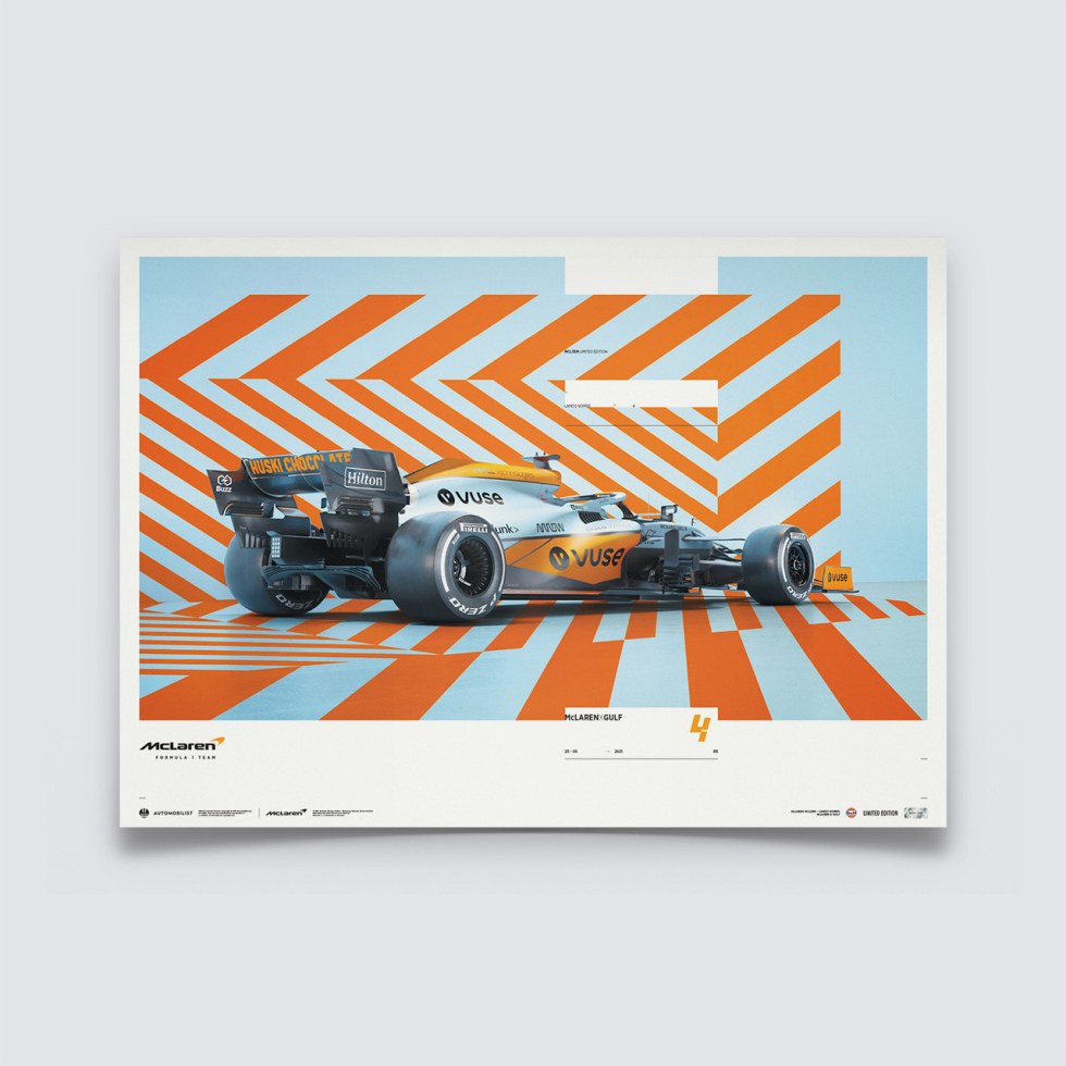 McLaren x Gulf - Horizontal - Lando Norris - 2021 | Limited Edition - Další zboží F1 Plakáty