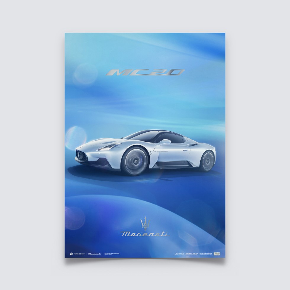 Automobilist Posters | Maserati MC20 - Side - 2020 | Collector´s Edition - Další zboží F1 Plakáty