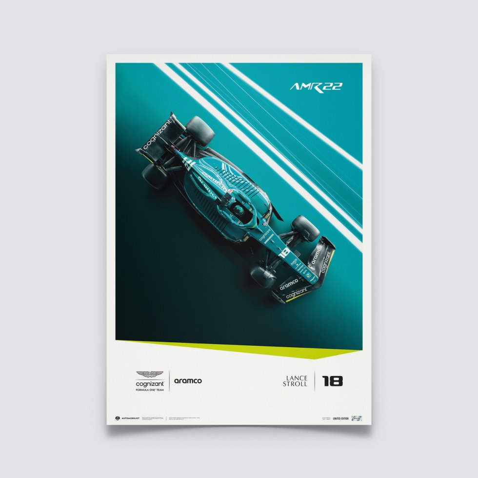 Automobilist Posters | Aston Martin Aramco Cognizant Formula 1 Team - Lance Stroll - 2022 | Limited Edition - Další zboží F1 Plakáty