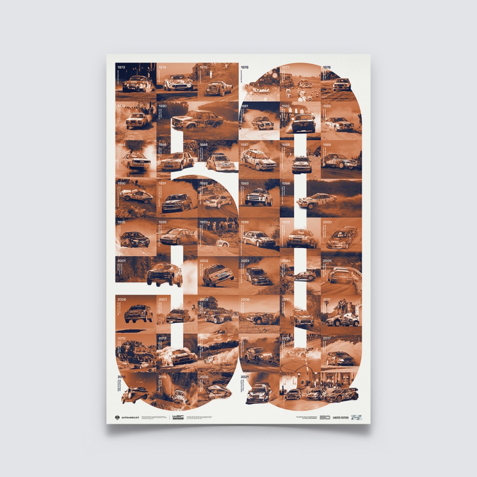 Automobilist Posters | FIA World Rally Championship - 50th Anniversary - 2022 | Limited Edition - Další zboží F1 Plakáty