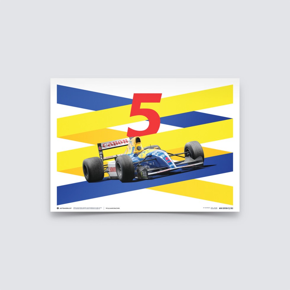 Automobilist Posters | Williams Racing - Red Five - F1® World Drivers´ & Constructors´ Champion - 1992 | Mini Poster - Další zboží F1 Plakáty