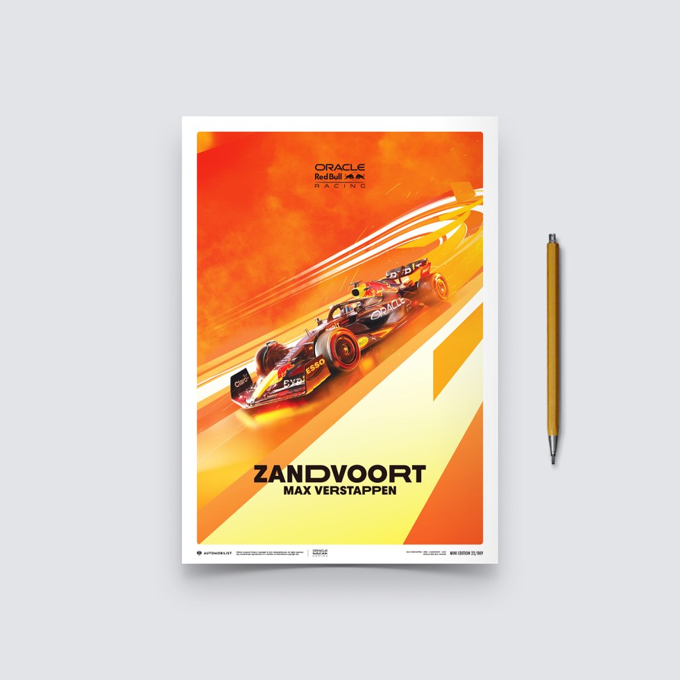 Automobilist Posters | Oracle Red Bull Racing - Max Verstappen - Dutch Grand Prix - 2022, Mini Edition, 21 x 30 cm