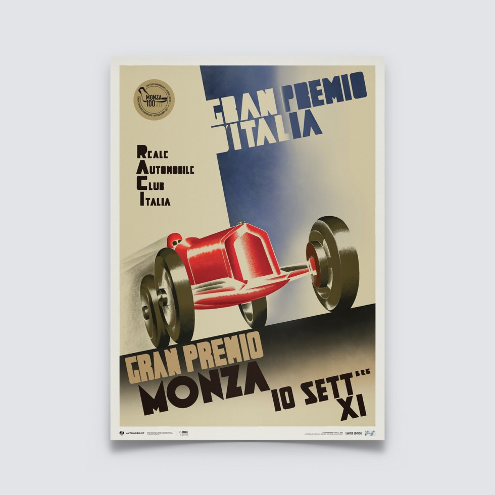 Automobilist Posters | Monza Circuit - 100 Years Anniversary - 1933 | Limited Edition - Další zboží F1 Plakáty