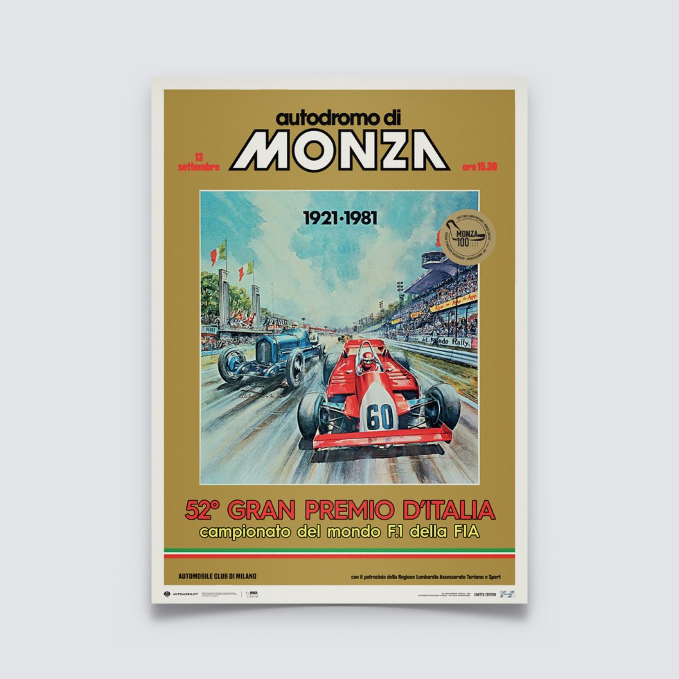 Automobilist Posters | Monza Circuit - 100 Years Anniversary - 1981 | Limited Edition - Další zboží F1 Plakáty