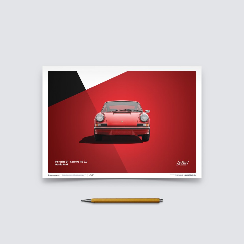Automobilist Posters | Porsche 911 RS - 1973 - Red, Mini Edition, 21 x 30 cm - Další zboží F1 Plakáty