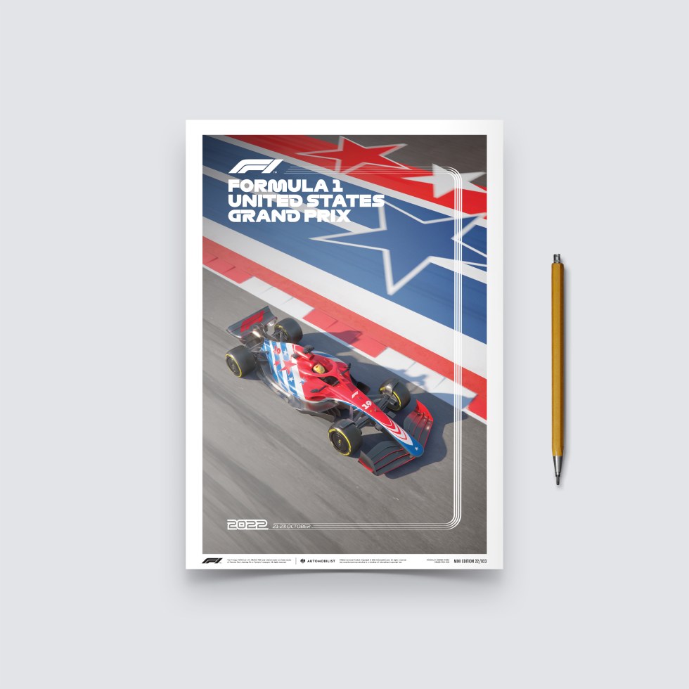 Automobilist Posters | Formula 1 - United States Grand Prix - 2022, Mini Edition, 21 x 30 cm