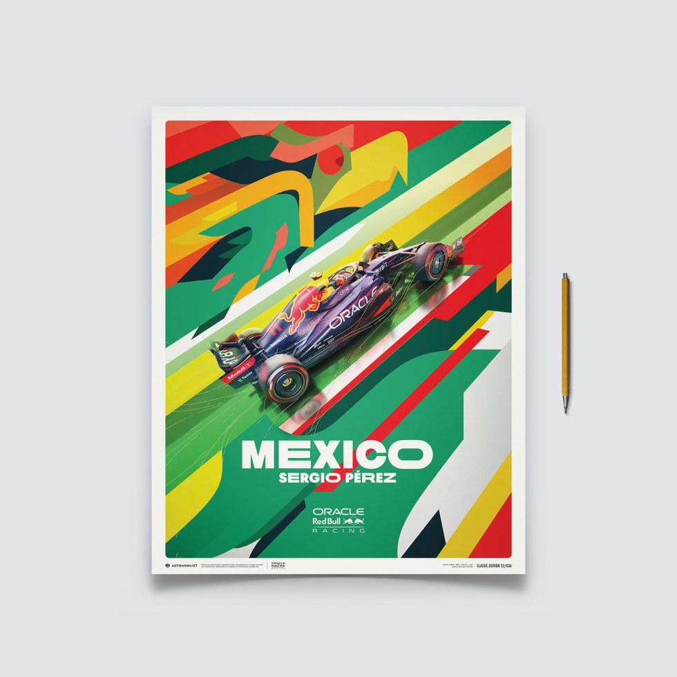 Automobilist Posters | Oracle Red Bull Racing - Sergio Pérez - Mexican Grand Prix - 2022, Classic Edition, 40 x 50 cm - Další zboží F1 Plakáty