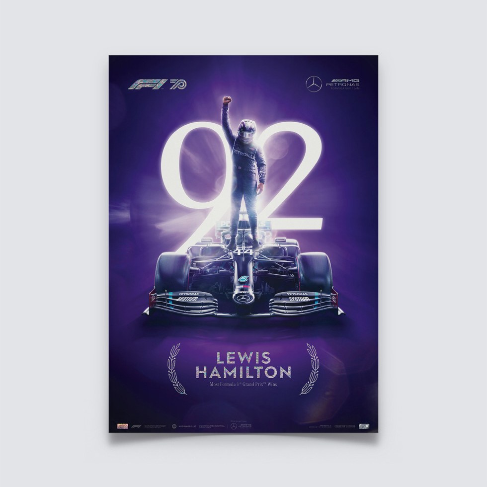 Automobilist Posters | Mercedes-AMG Petronas F1 Team - Lewis Hamilton - 92nd Record-Breaking Win - Portugal - 2020 | Collector´s Edition - Další zboží F1 Plakáty