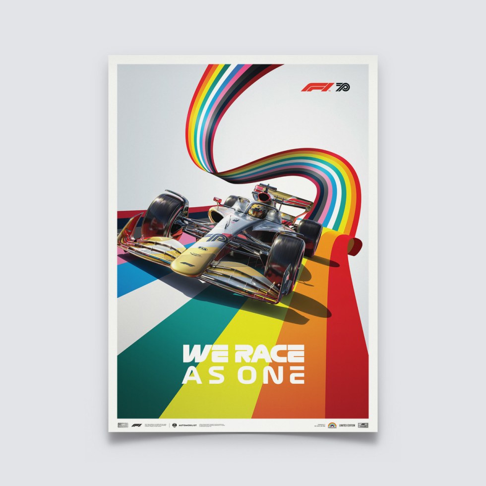 Automobilist Posters | Formula 1® - We Race As One - Fight against Covid-19 and Inequality | Limited Edition - Další zboží F1 Plakáty