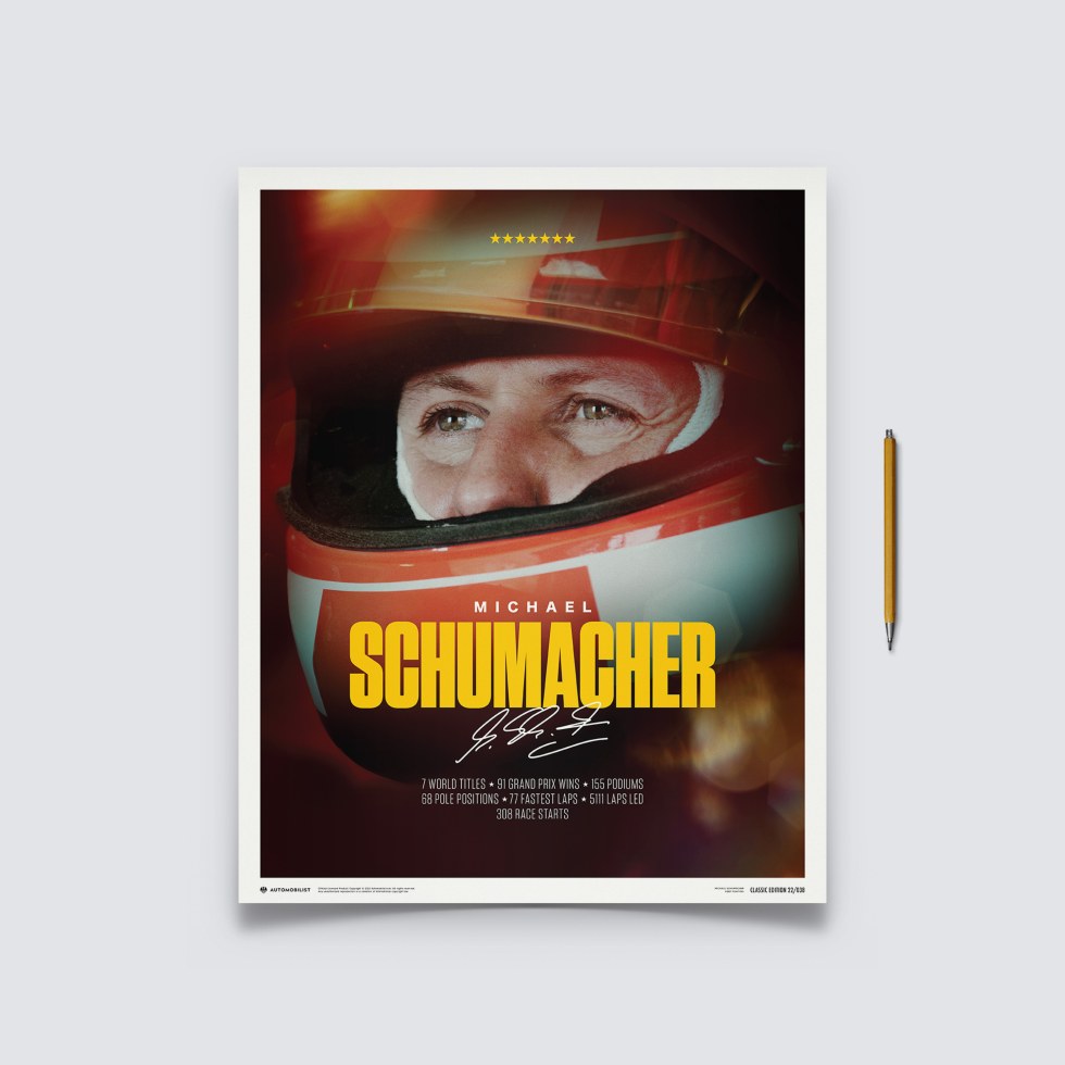 Automobilist Posters | Michael Schumacher - Keep Fighting - 2023, Classic Edition, 40 x 50 cm - Další zboží F1 Plakáty