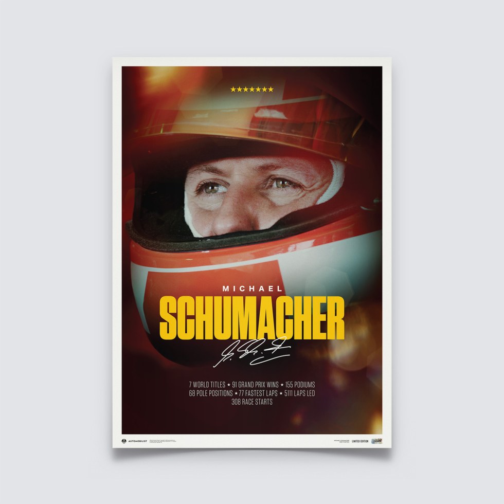 Automobilist Posters | Michael Schumacher - Keep Fighting - 2023, Limited Edition of 200, 50 x 70 cm - Další zboží F1 Plakáty