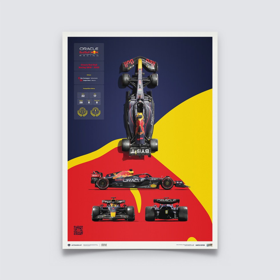 Automobilist Posters | Oracle Red Bull Racing - RB18 - Blueprint - 2022, Limited Edition of 200, 50 x 70 cm - Další zboží F1 Plakáty