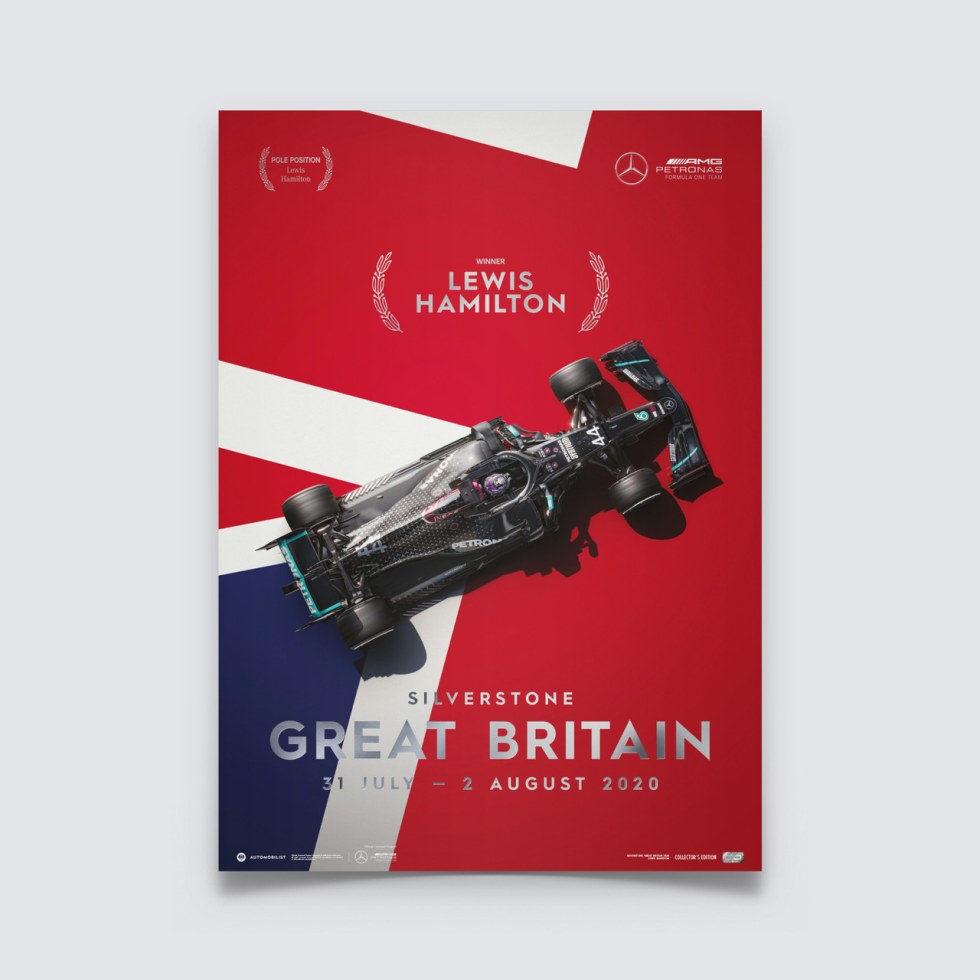 Automobilist Posters | Mercedes-AMG Petronas F1 Team - Lewis Hamilton - Great Britain - 2020 | Collector´s Edition - Další zboží F1 Plakáty