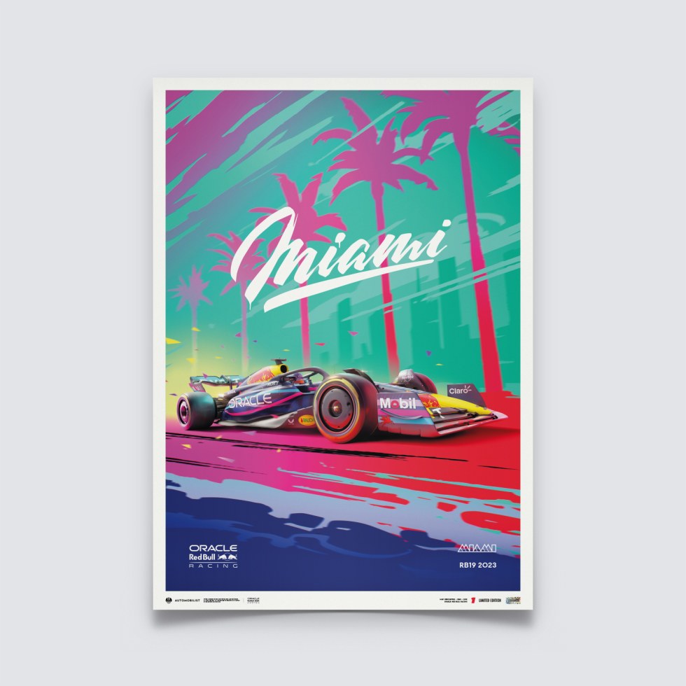 Automobilist Posters | Oracle Red Bull Racing - Miami - 2023, Limited Edition of 500, 50 x 70 cm - Další zboží F1 Plakáty