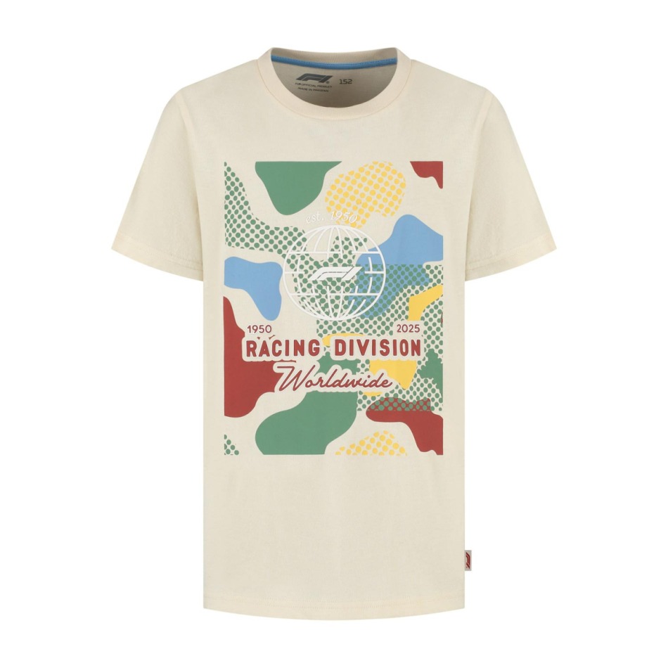Formule 1 dětské tričko Camo Graphic beige F1 Team 2025