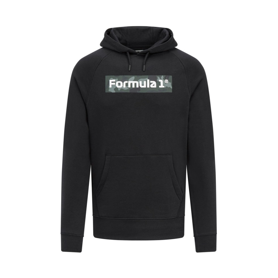 Formule 1 pánská mikina s kapucí Camo Black F1 Team 2023