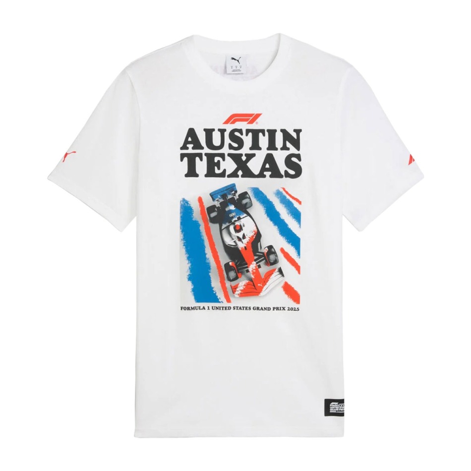 Formule 1 pánské tričko Austin GP white 2025 - F1 trička, polo trička, košile