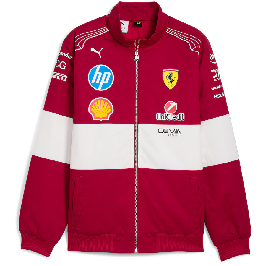 Ferrari F1 2025 týmová Vintage závodní bunda červená Ferrari F1 2025 týmová Vintage závodní bunda červená - Ferrari Bundy