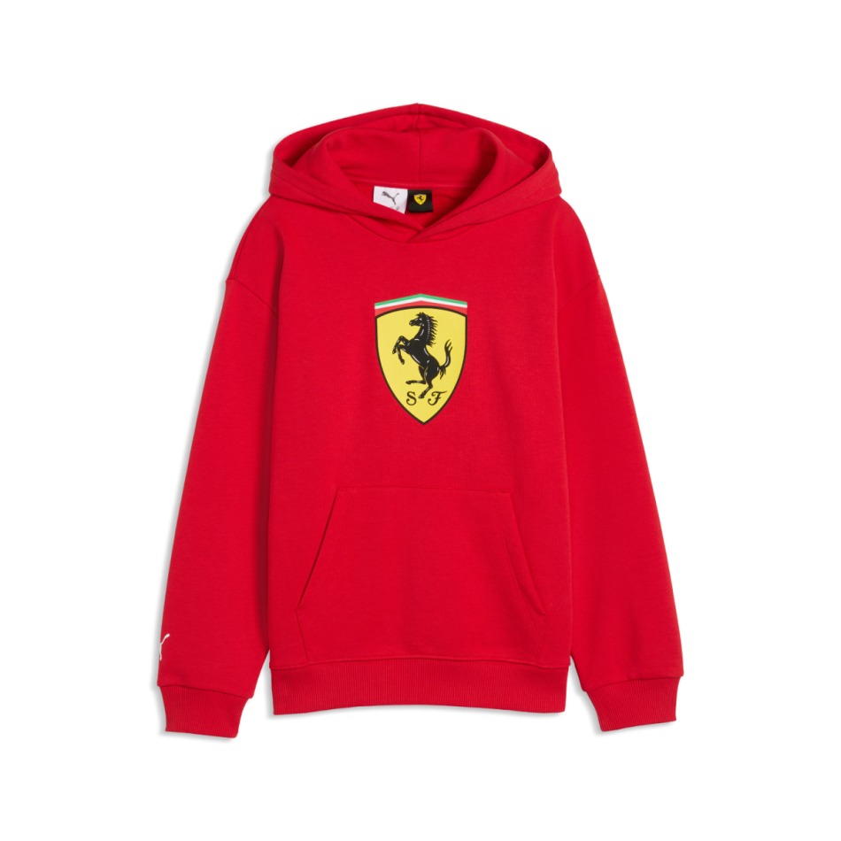 Ferrari dětská mikina s&nbsp;kapucí Large Logo red F1 Team 2026 - Ferrari dětské oblečení