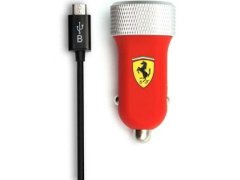 Scuderia Ferrari F1 2025 nabíječka do auta 2 USB Micro červená 3
