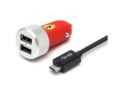 Scuderia Ferrari F1 2025 nabíječka do auta 2 USB Micro červená 4
