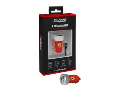 Scuderia Ferrari F1 2025 nabíječka do auta 2 USB Micro červená