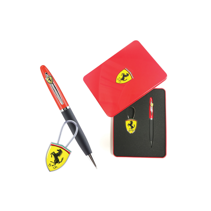 Scuderia Ferrari Maranello dárkový set- Ballpoint pero a přívesek v krabičce - Ferrari Doplňky Kancelářské a školní potřeby Luxusní pera