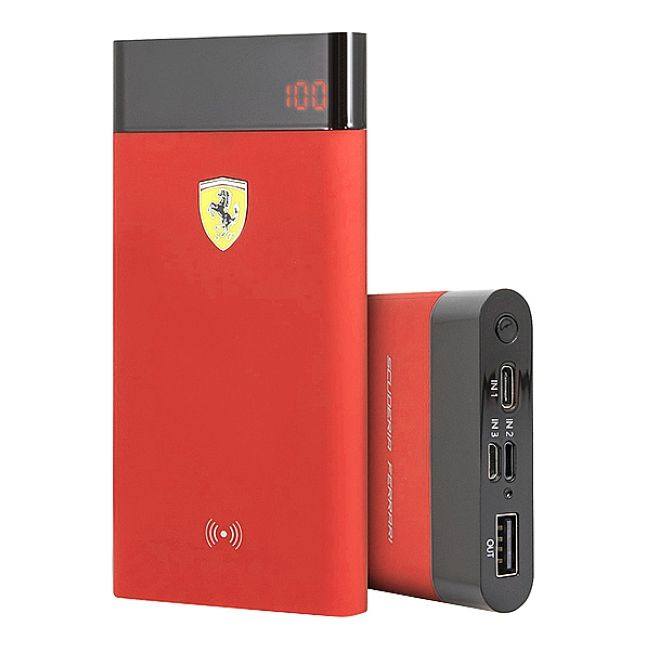 Power banka bezdrátová SF 8000mAh červená - Ferrari Doplňky Příslušenství pro telefony a PC