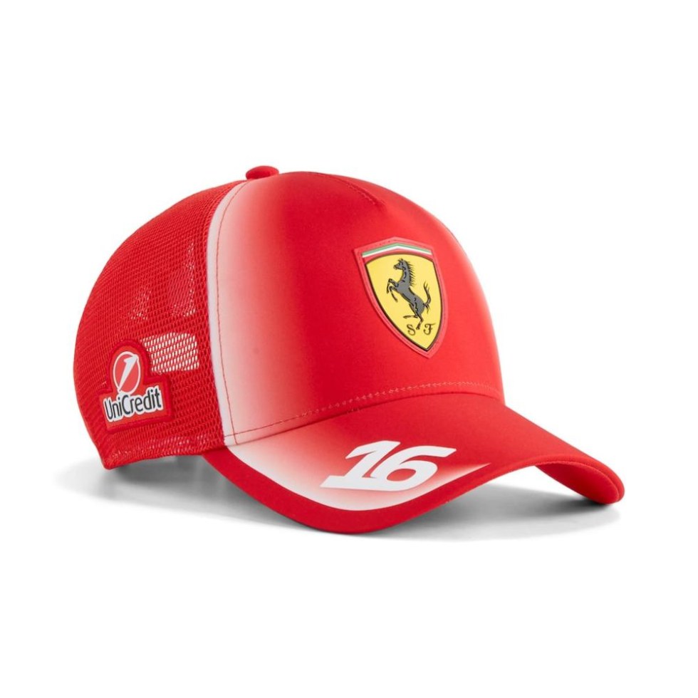 Ferrari F1 2026 týmová Trucker kšiltovka Charles Leclerc #16 - červená