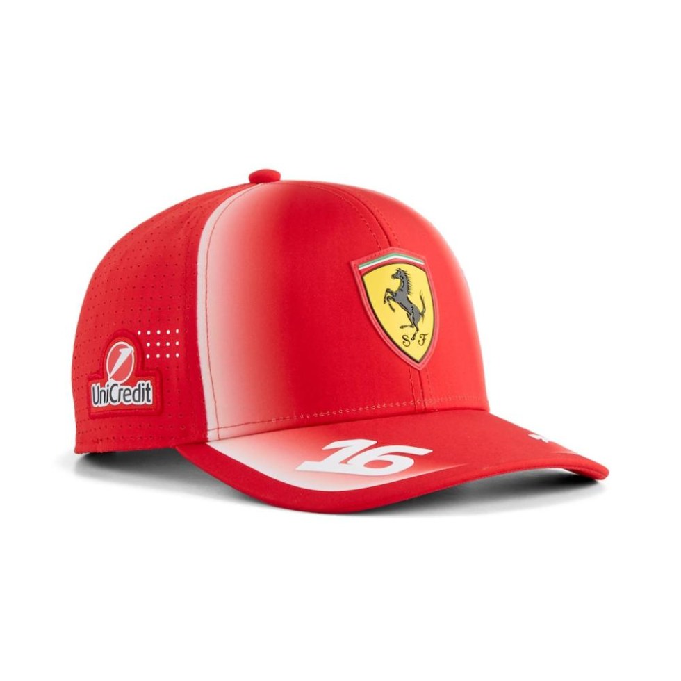 Ferrari F1 2026 týmová BB kšiltovka Charles Leclerc #16 - červená