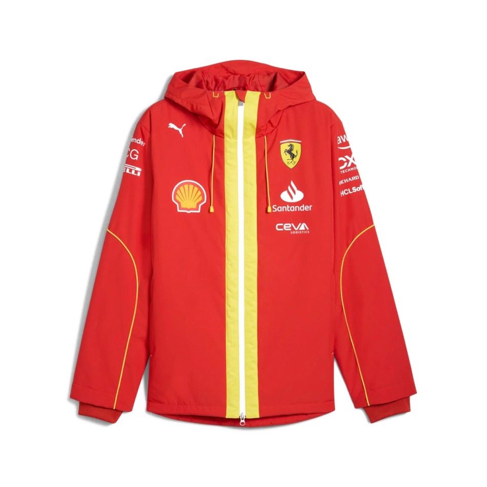 Ferrari pánská bunda s kapucí Pro Rain red F1 team 2024