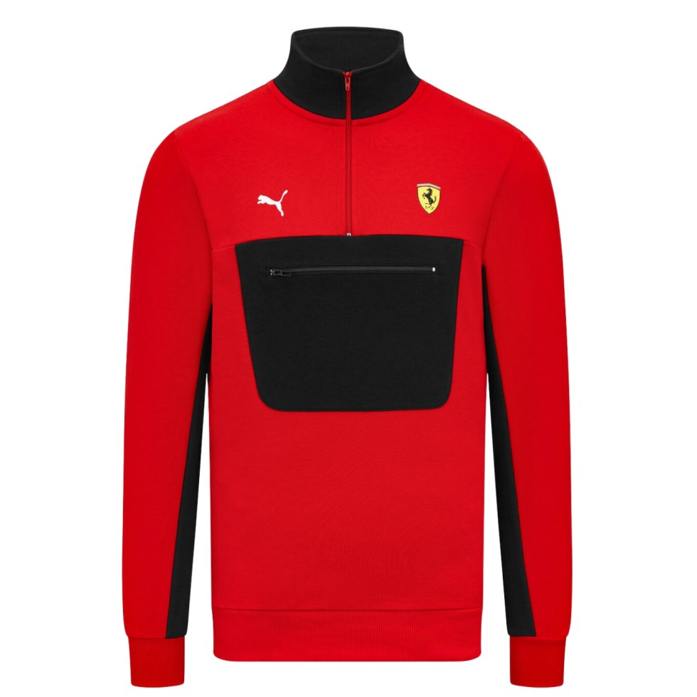 Scuderia Ferrari f1 Quarter unisex mikina na zip červená - Ferrari Mikiny