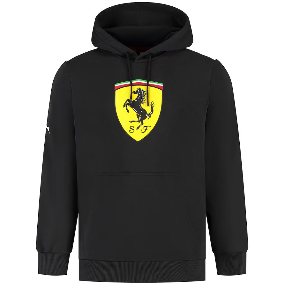 Ferrari F1 2025 lifestylová mikina s kapucí s logem černá