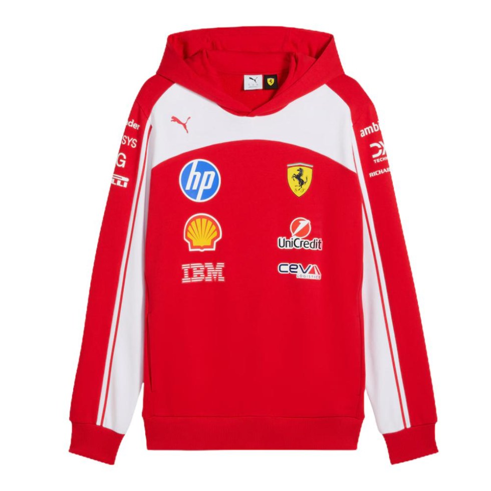 Ferrari F1 2026 týmová mikina s&nbsp;kapucí červená - Ferrari Mikiny